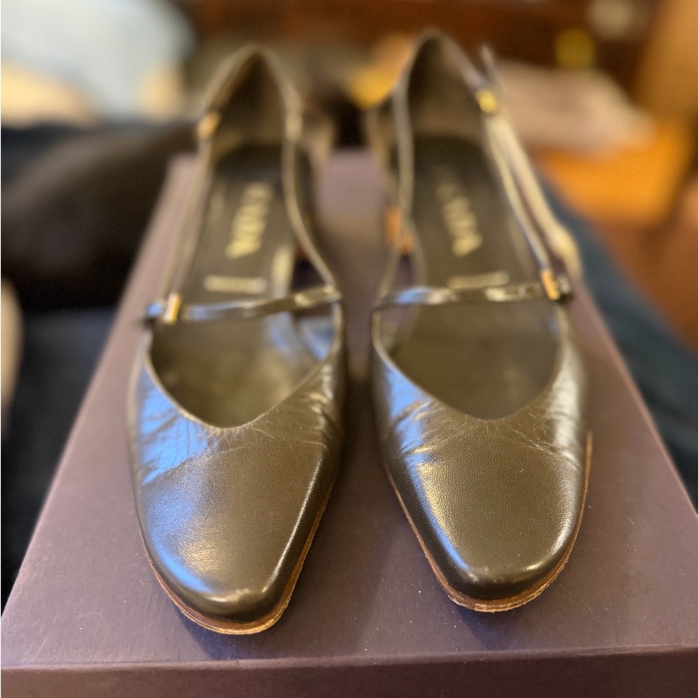 Prada Vintage Leather kitten / sandals Pointed-size 36